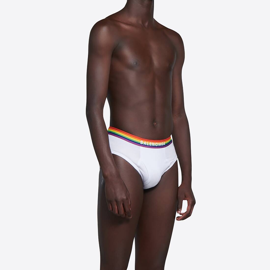 Men's Pride Slip Briefs in White - 4