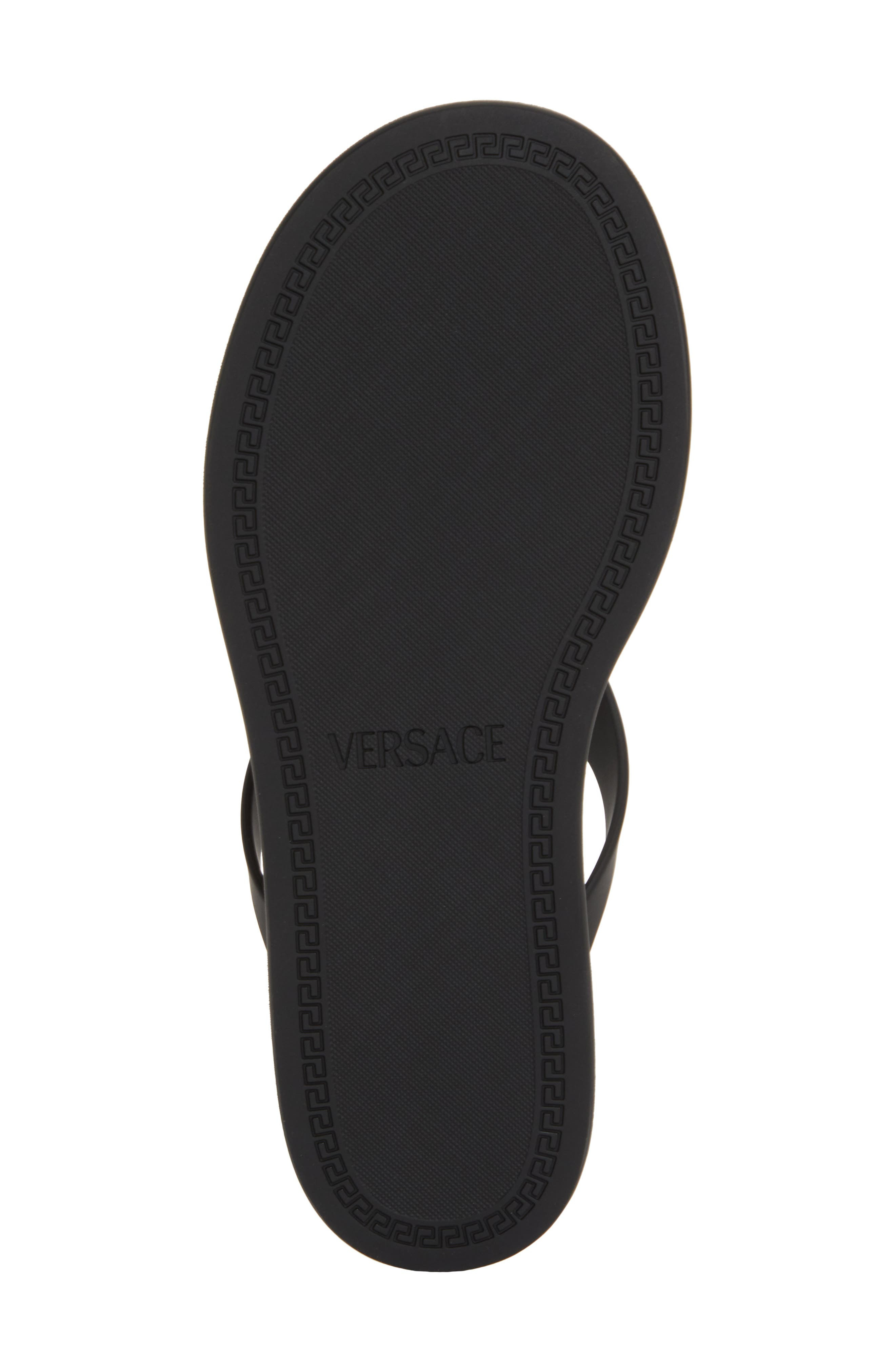 Versace Medusa Flip Flop in Black/Versace Gold at Nordstrom - 6