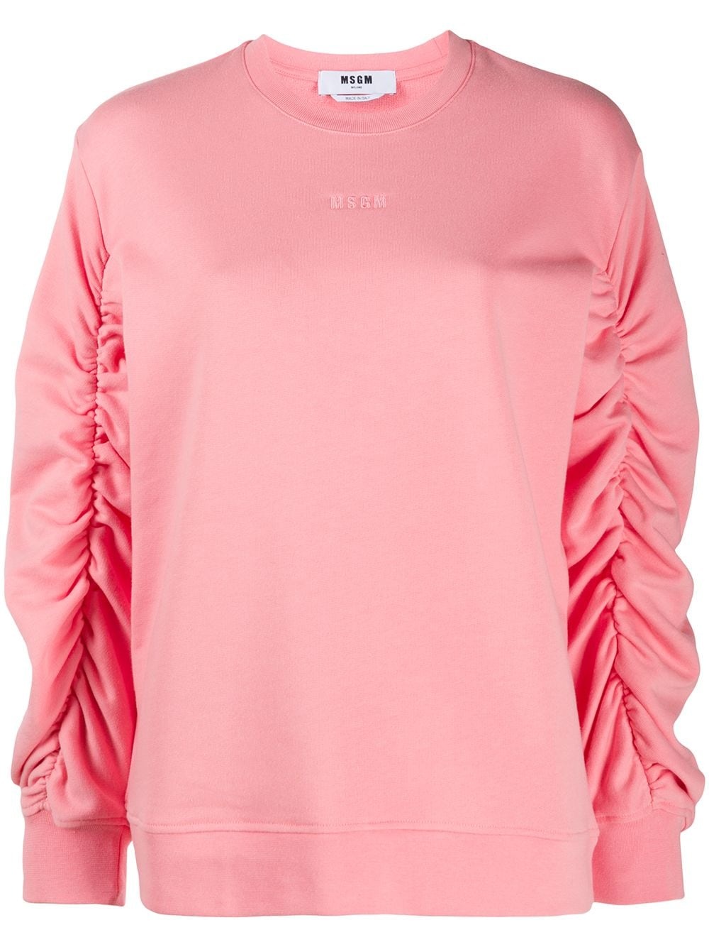 ruched-sleeve sweatshirt - 1