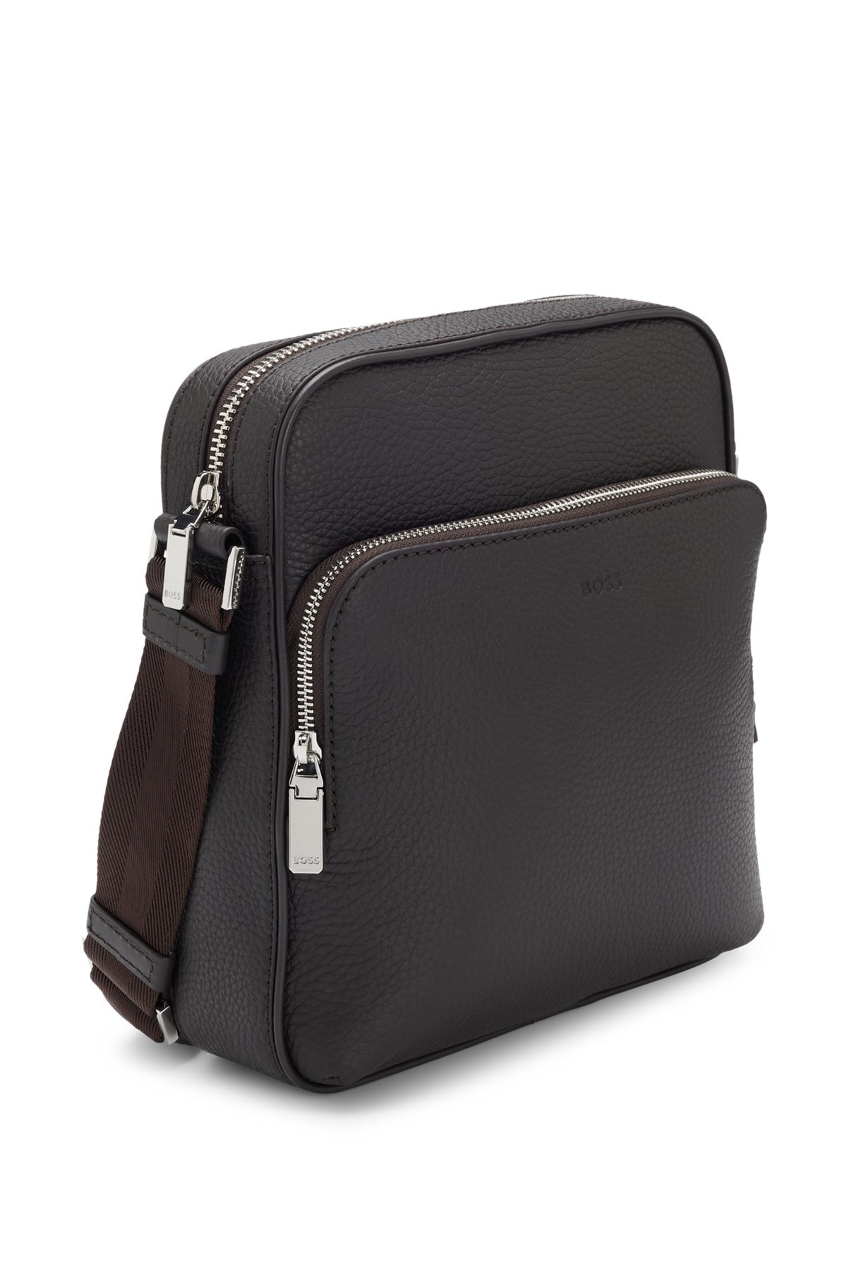 REPORTER BAG IN ITALIAN LEATHER WITH EMBOSSED LOGO - 3