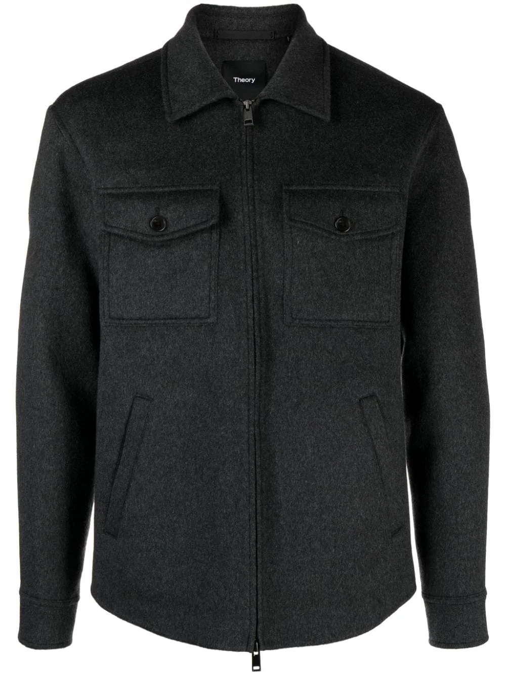 zipped wool-blend shirt jacket - 1