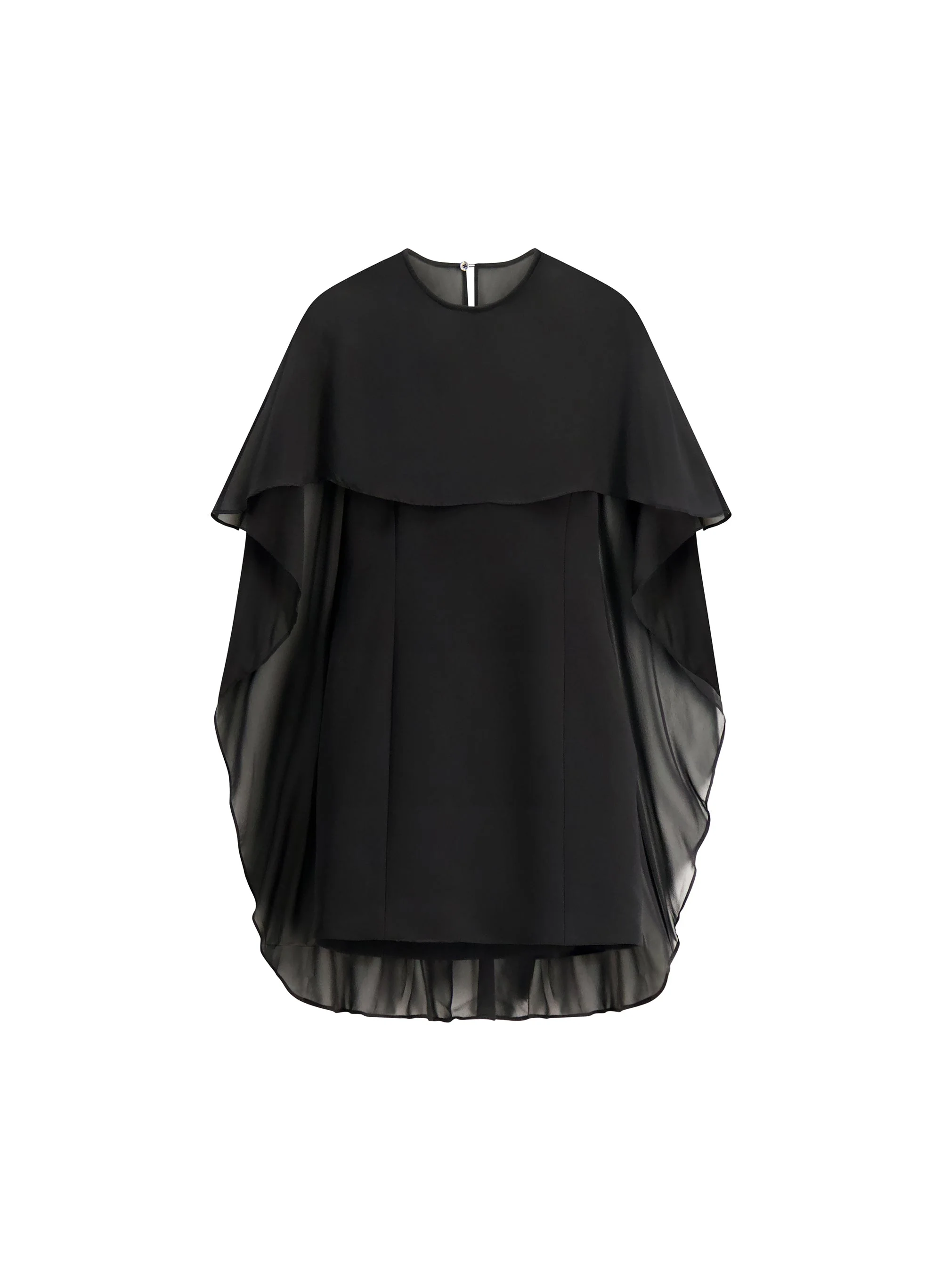 Adela Silk Chiffon Caped Mini Dress - 1