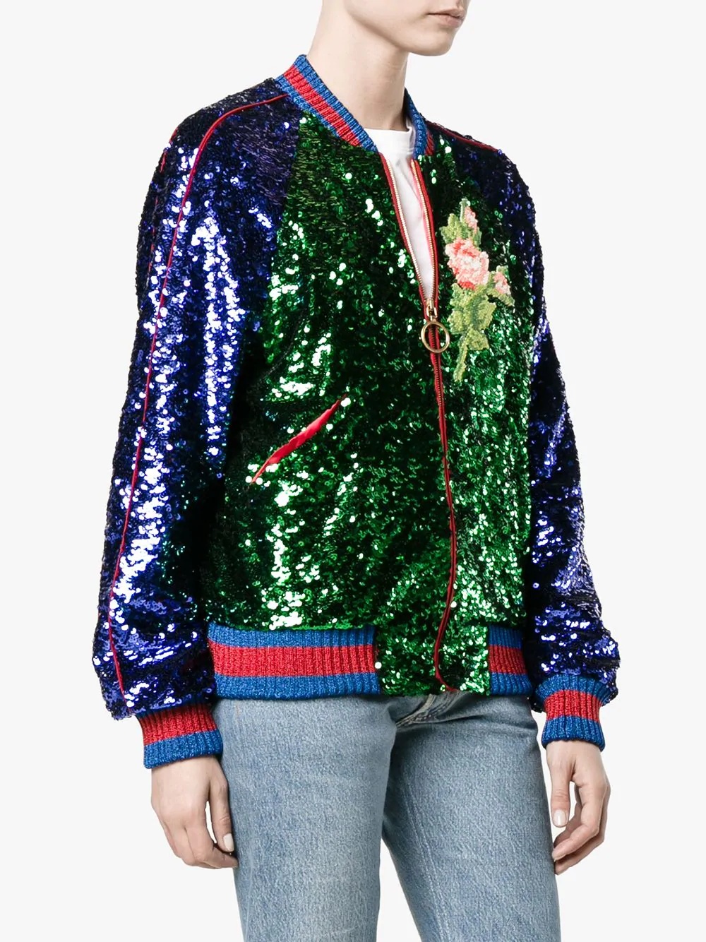 sequin embellished bomber jacket - 4