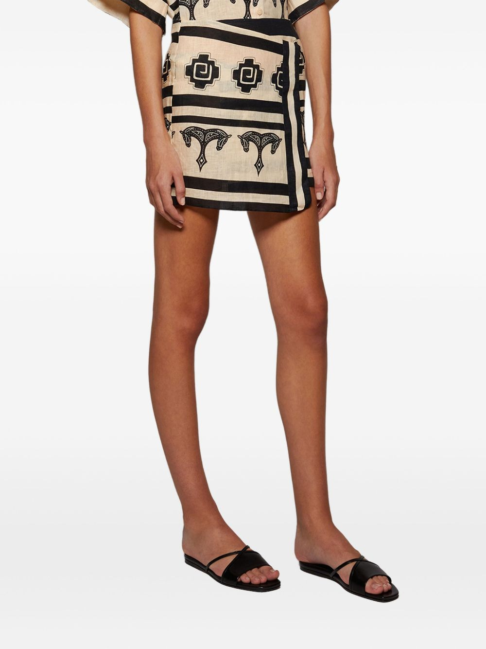 horse-print wrap skirt - 4