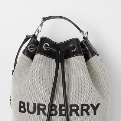 Burberry Horseferry Print Cotton Canvas Drawcord Tote outlook