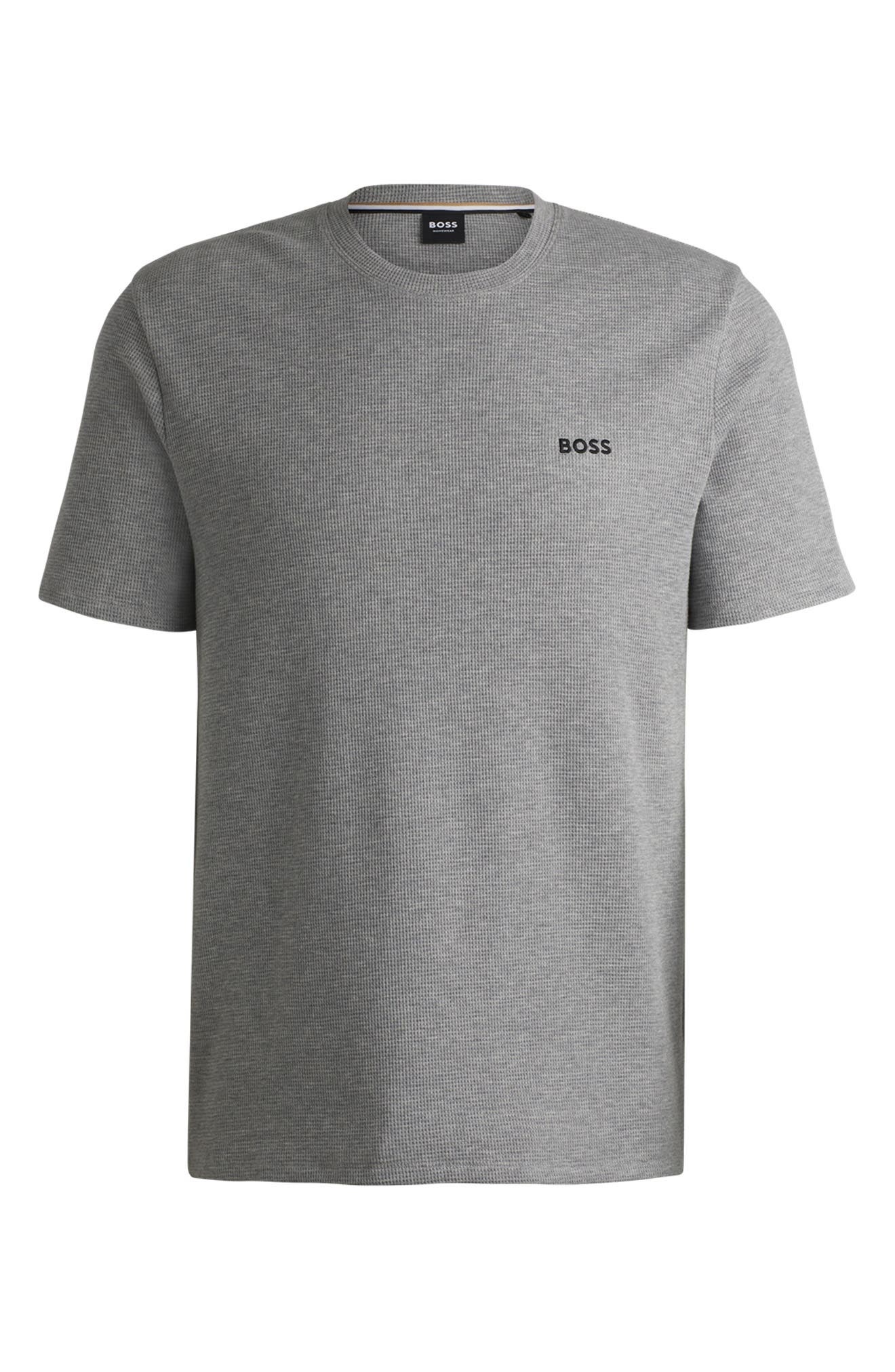 BOSS Waffle Knit Lounge T-Shirt in Medium Grey at Nordstrom - 5