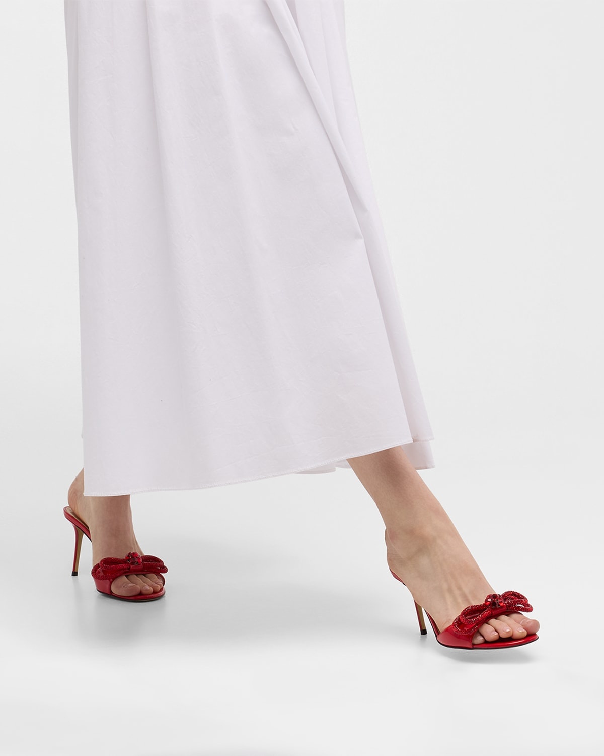 Bow Patent Leather Mule Sandals - 3