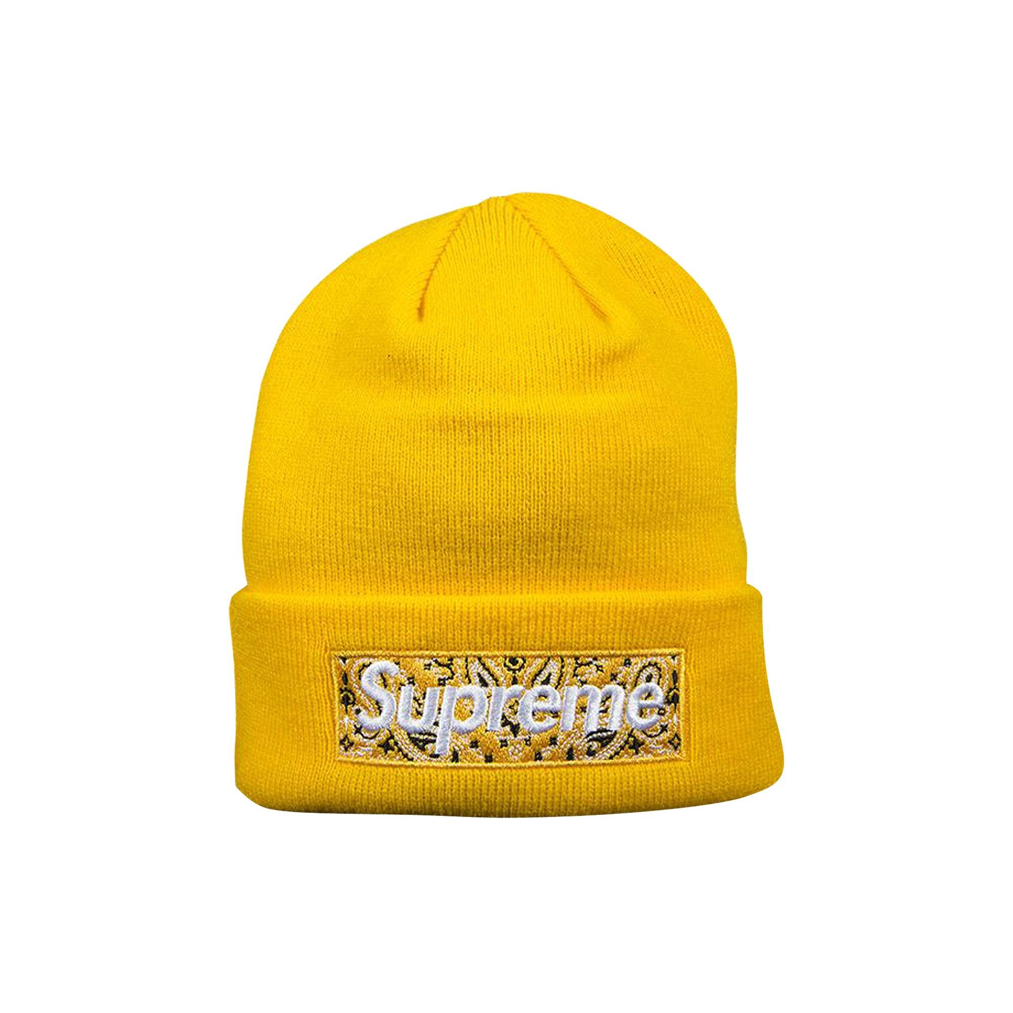 Supreme Supreme x New Era Box Logo Beanie 'Yellow' | goat | REVERSIBLE