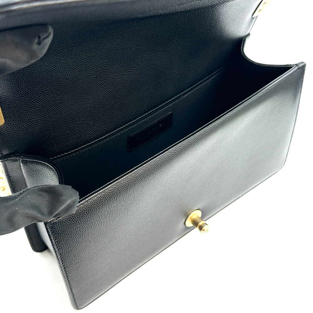 Chanel Black Caviar Boy Bag Medium (Built-in Chip) - 11