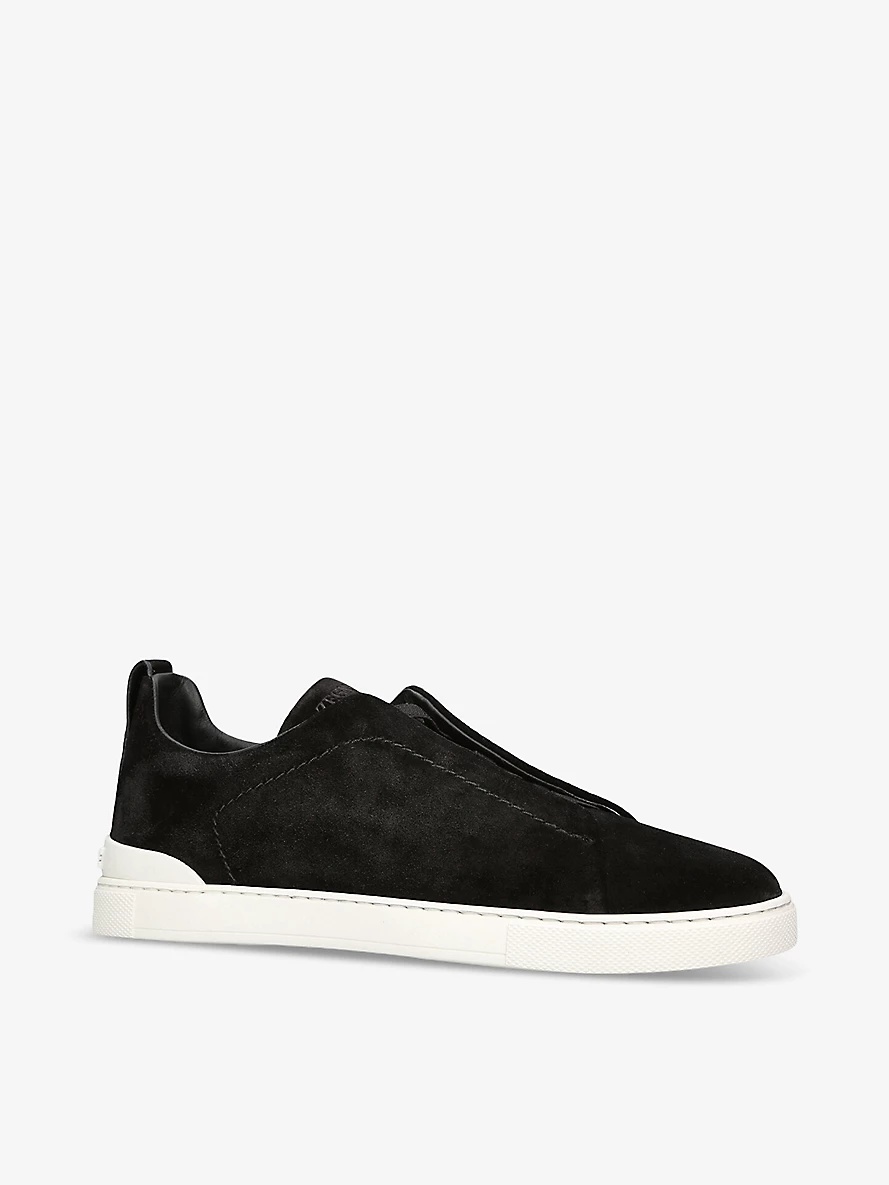 Triple Stitch panelled suede low-top trainers - 3