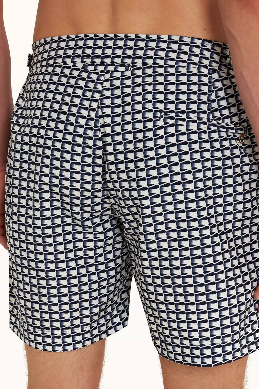 Ribbon Print Mid-Length Bulldog Swim Shorts - 3