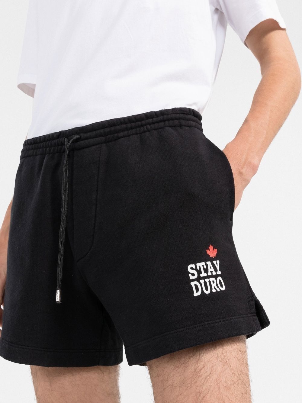 logo-print track shorts - 3