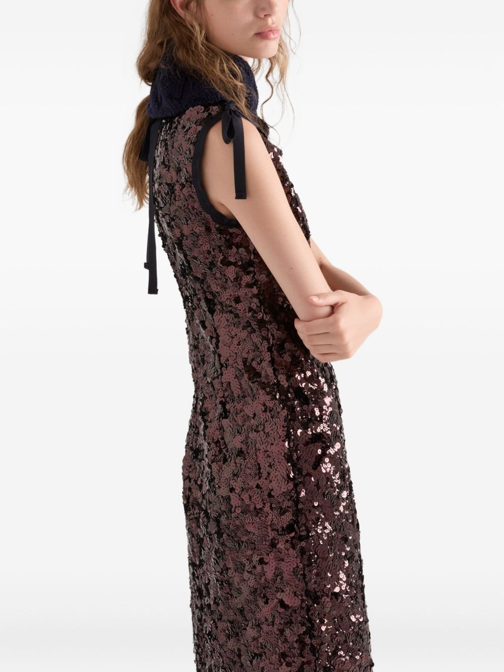 sequin sleeveless midi dress - 4