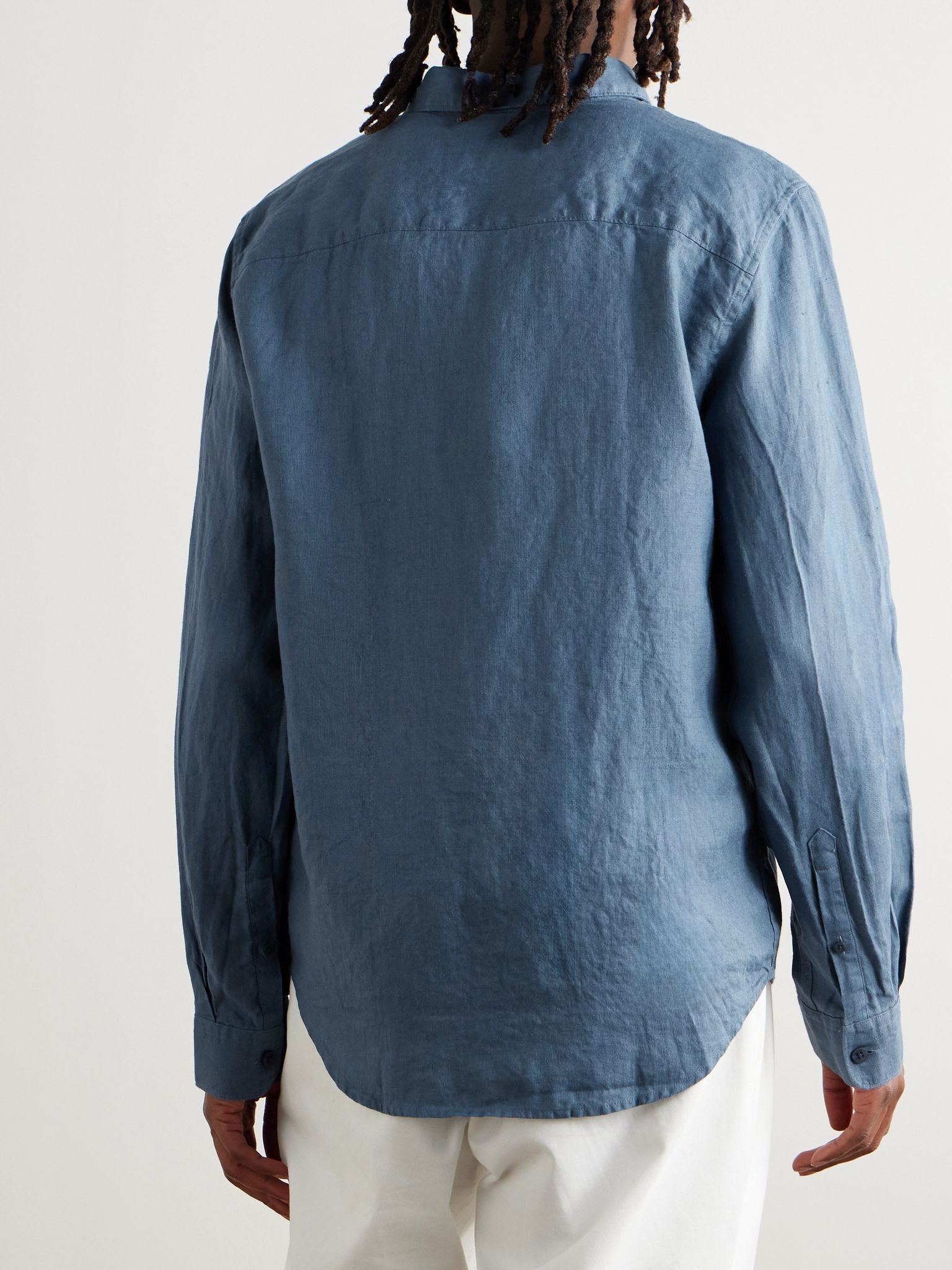 Enzo 5708 Linen Shirt Blue - 3