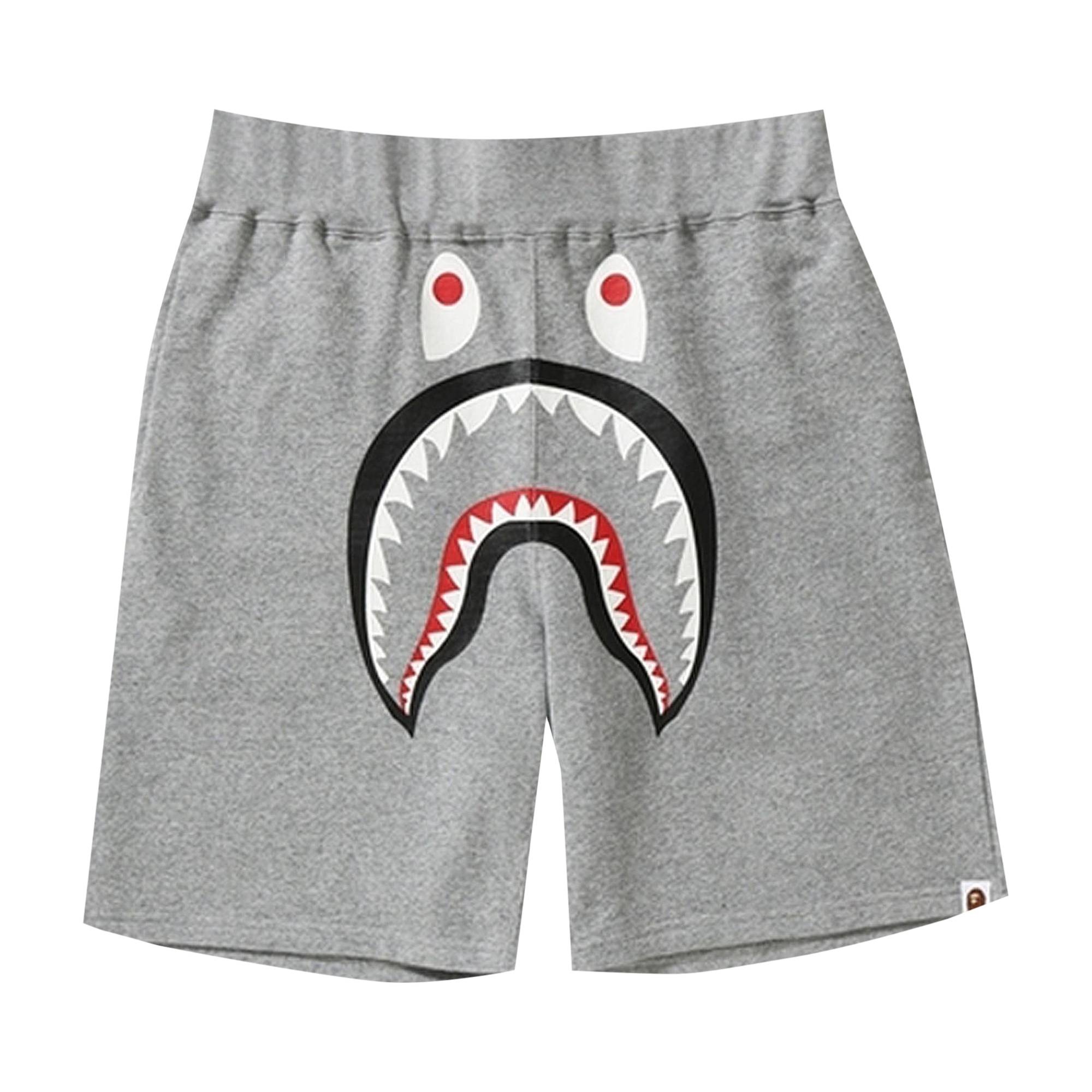 BAPE Shark Sweatshorts 'Grey' - 1