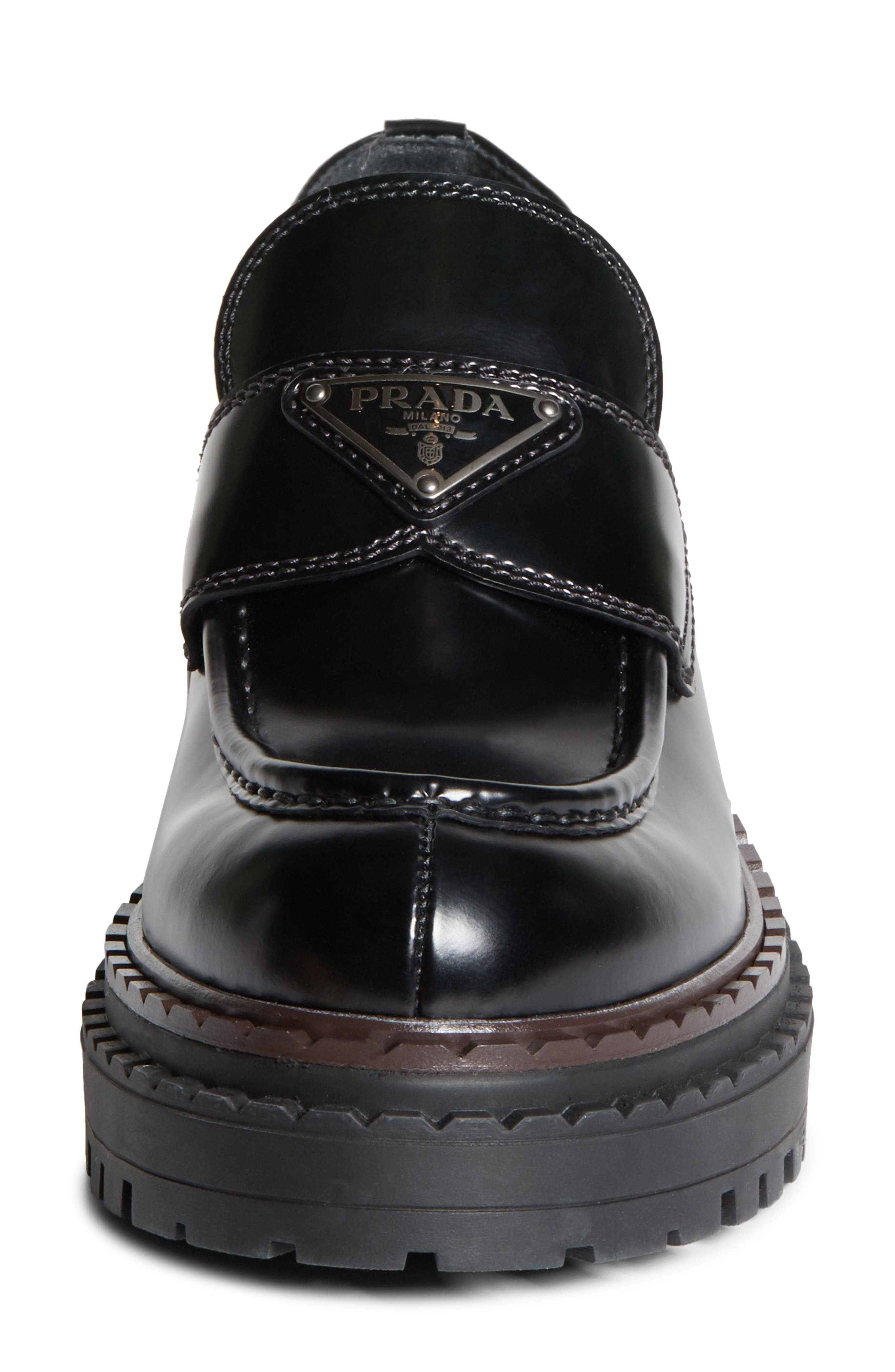Prada Double Chocolate Platform Loafer in Nero at Nordstrom - 4
