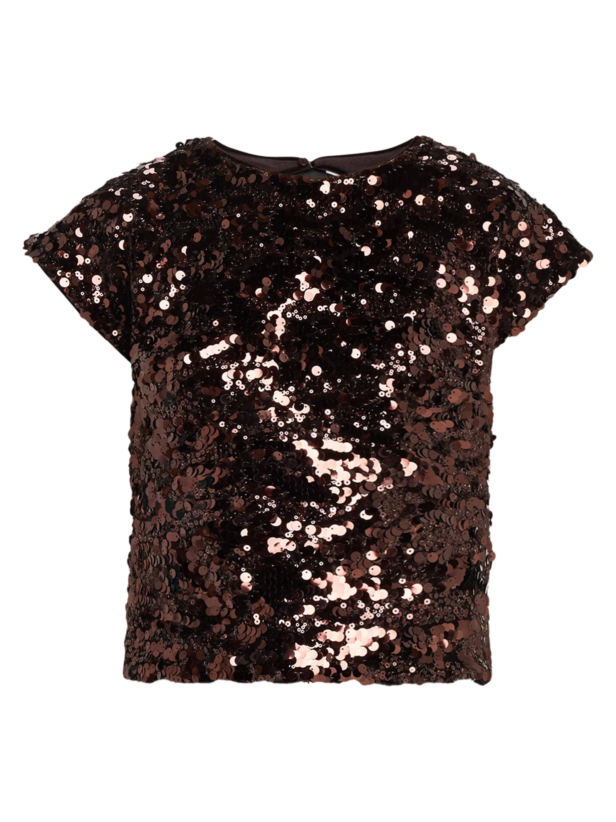 Women's Velvet Sequins Top - Demitasse - 1