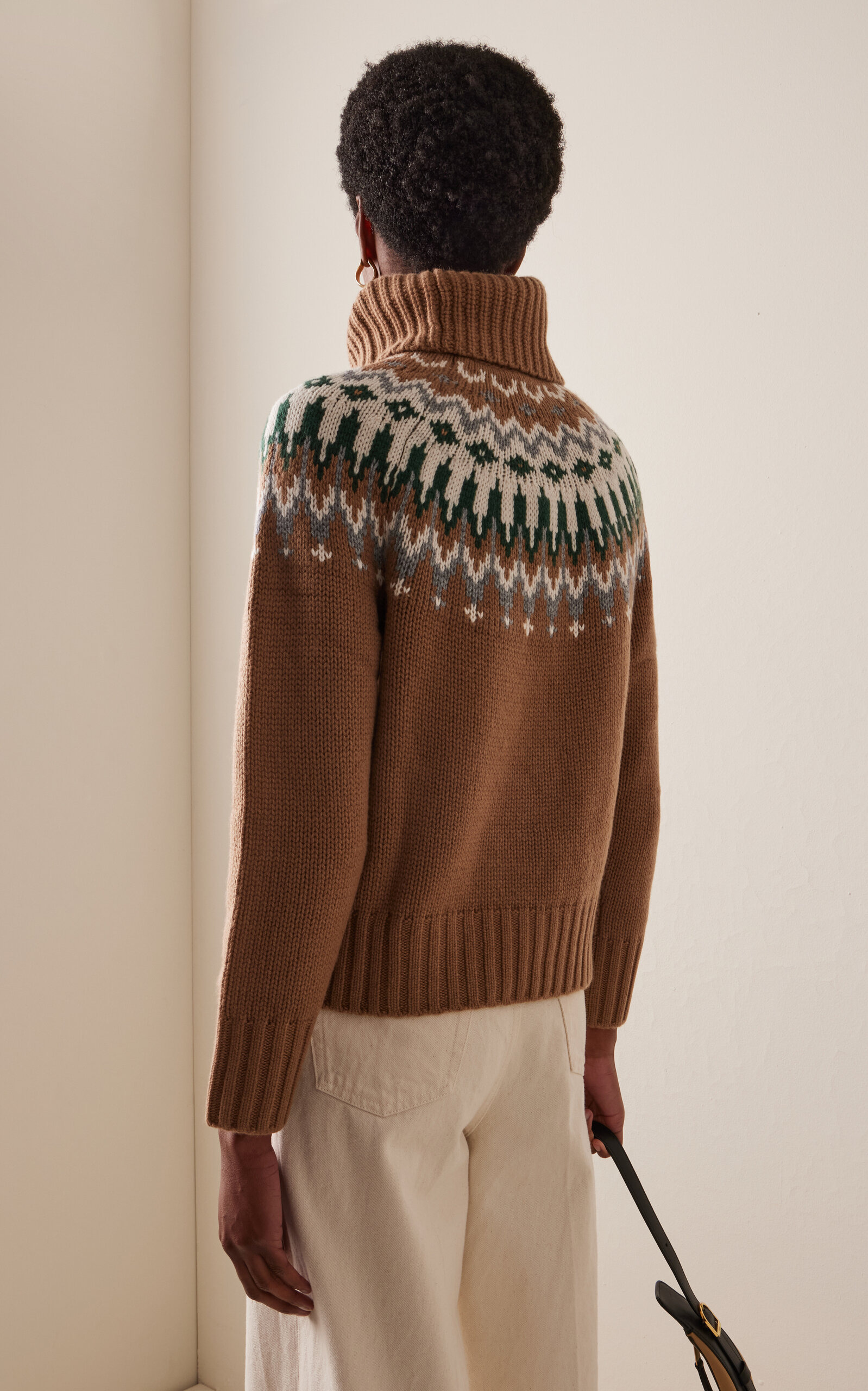 Ingrid Fair Isle Cashmere Turtleneck Sweater neutral - 4