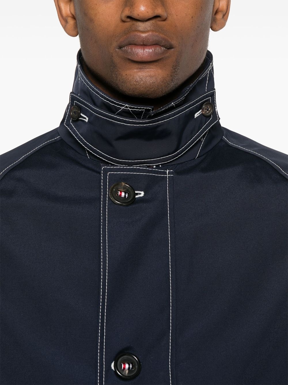 contrast-stitching raglan jacket - 5