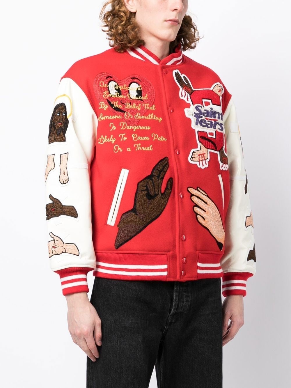 DENIM TEARS EMBROIDERED-PATCH BOMBER JACKET - 4