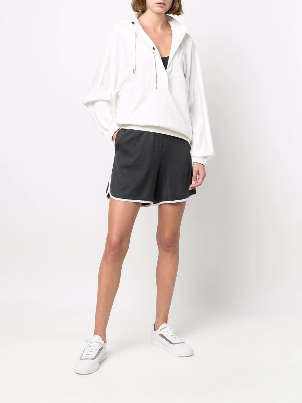 cashmere-blend elastic waist shorts - 2