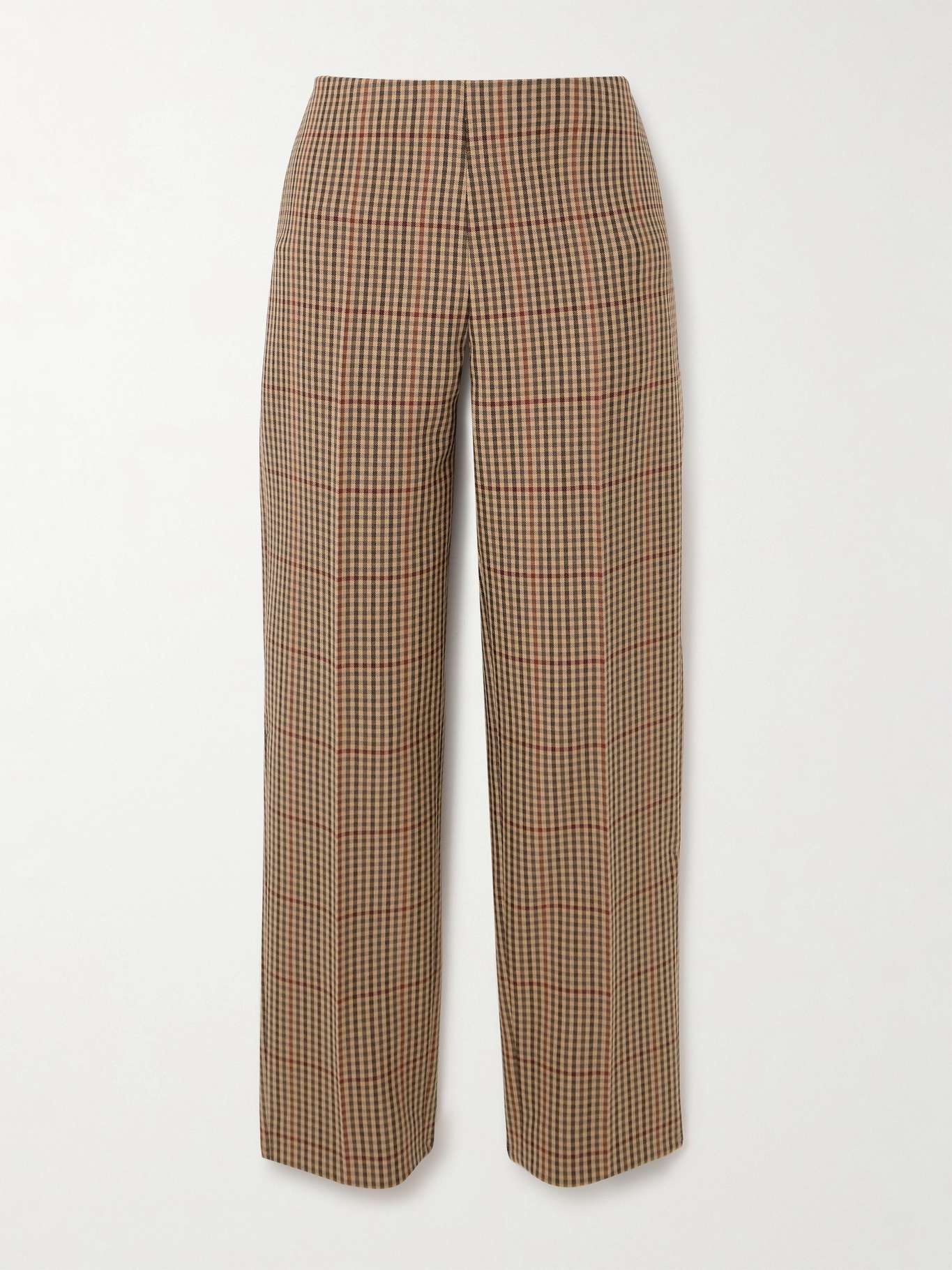 Checked wool straight-leg pants - 1