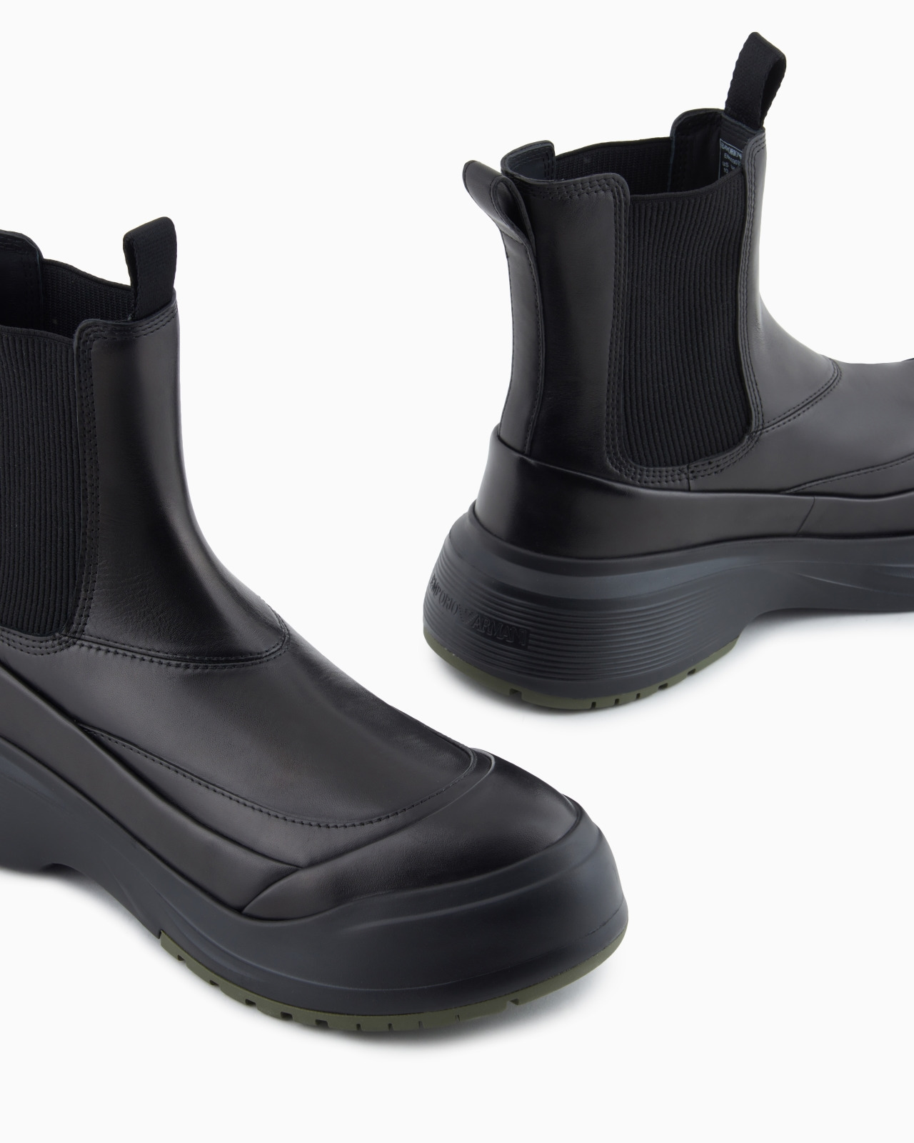 CHUNKY CRUST LEATHER EFFECT ANKLE BOOTS - 4