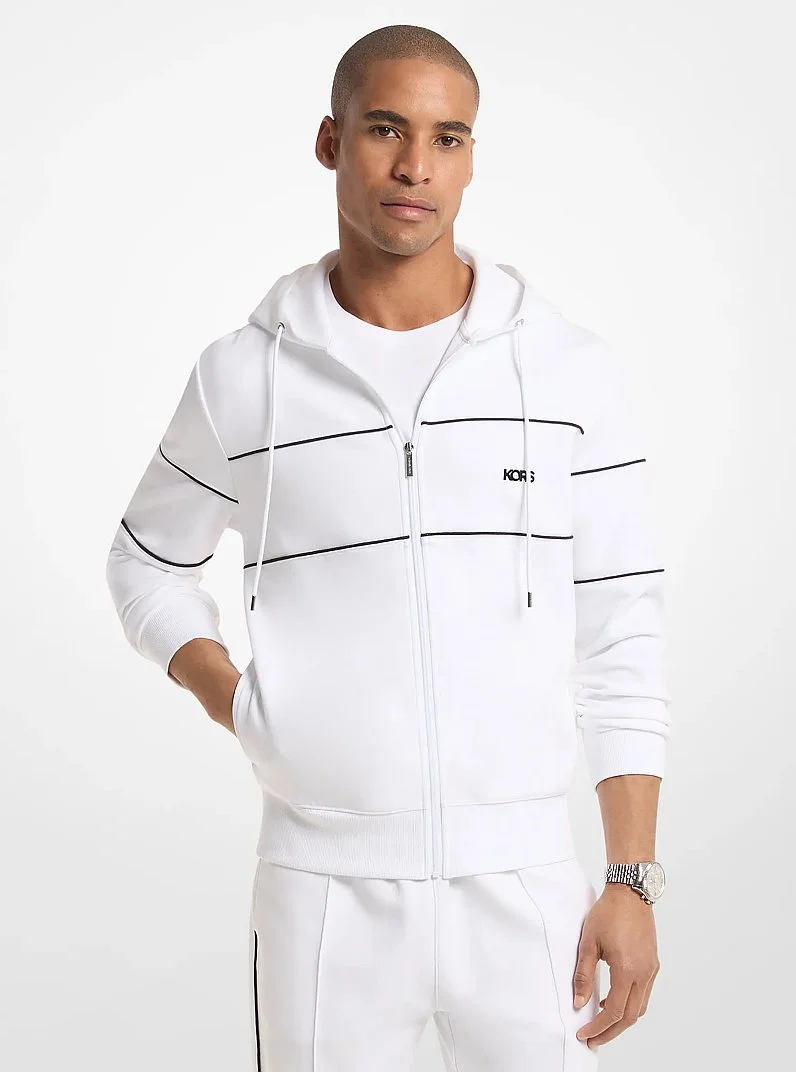 Cotton Blend Zip-Up Hoodie - 1