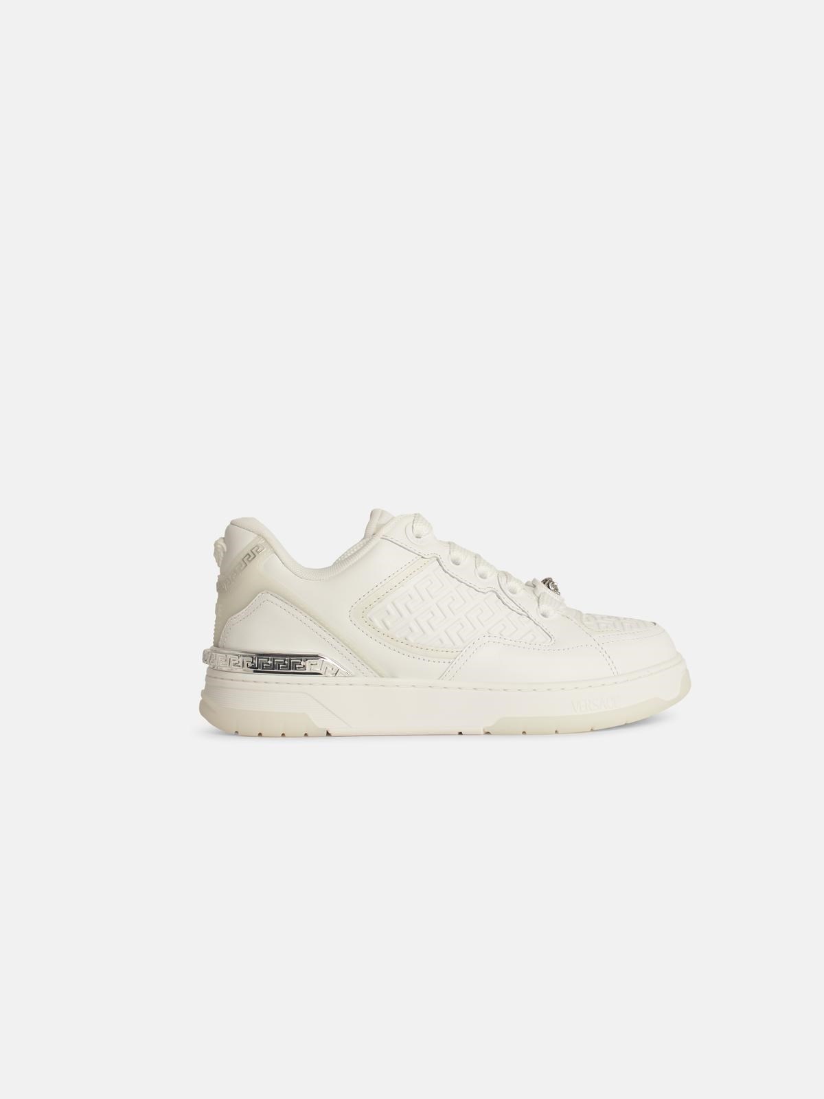 'GRECA' WHITE LEATHER BLEND SNEAKERS - 1