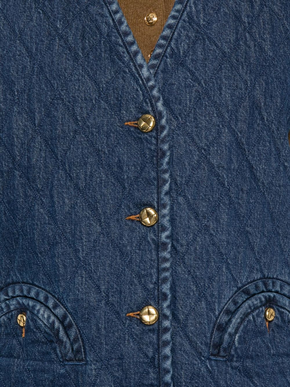 quilted welt-pocket gilet - 5
