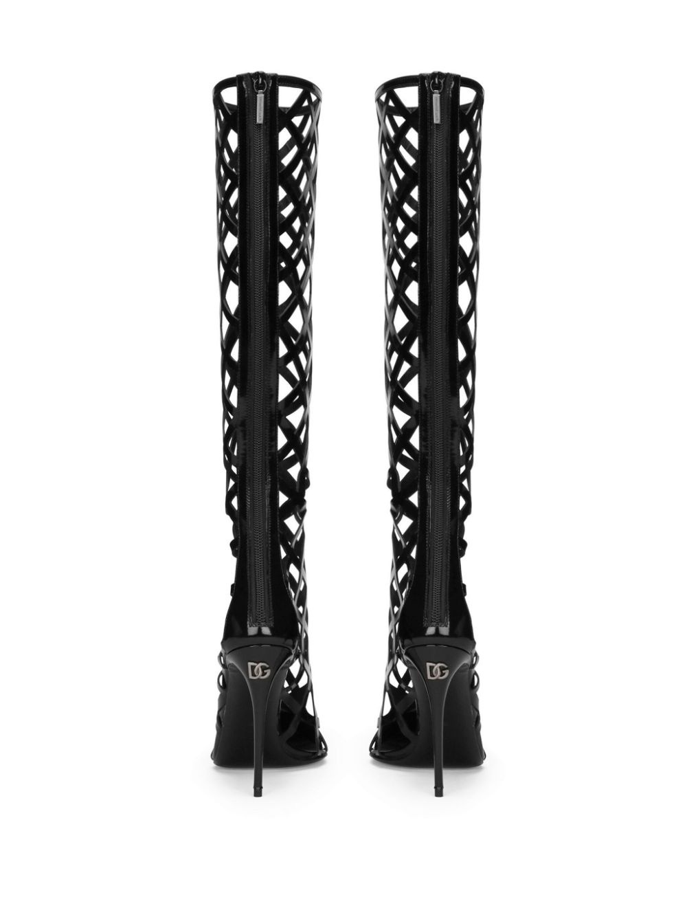 cage knee-length boots - 3
