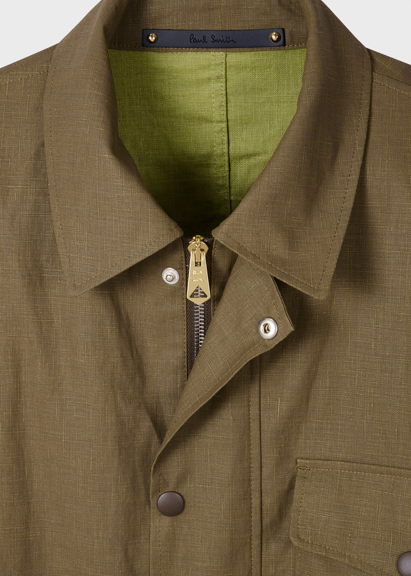 Paul Smith Khaki Linen Field Jacket outlook