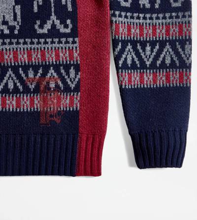 Tod's TURTLENECK SWEATER - BLUE, GREY, RED outlook