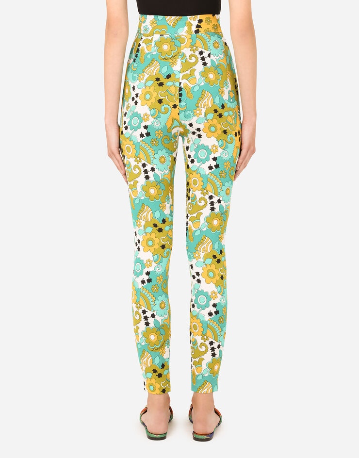 60s-print charmeuse leggings - 2