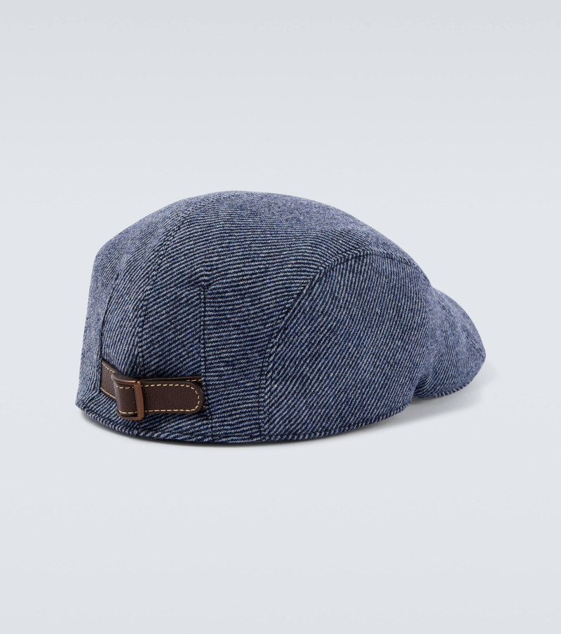 Brunello Cucinelli Striped wool, cashmere, and silk cap outlook