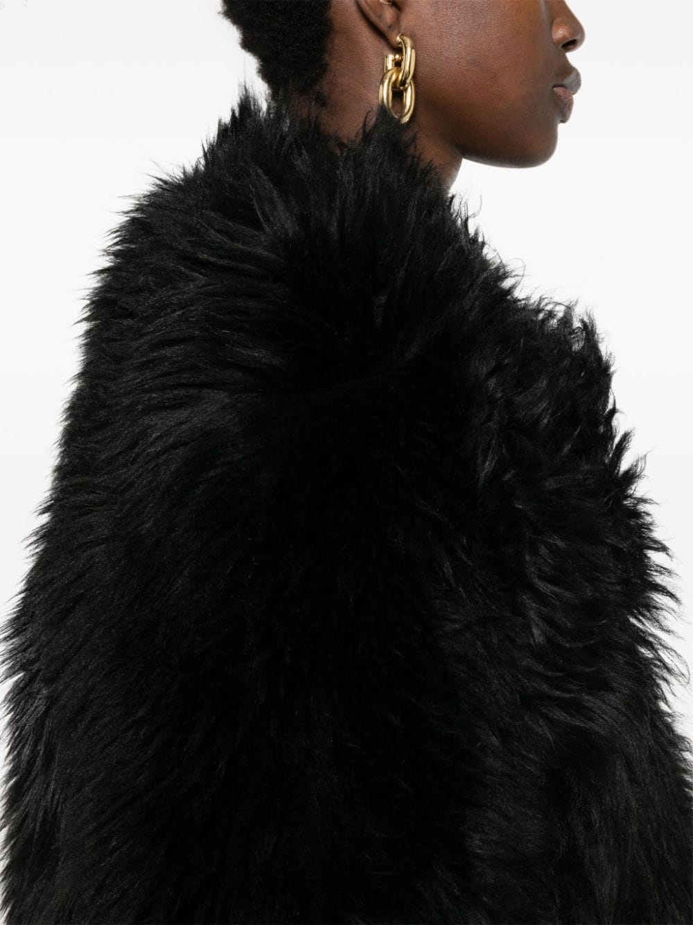 shearling fur jacket - 5