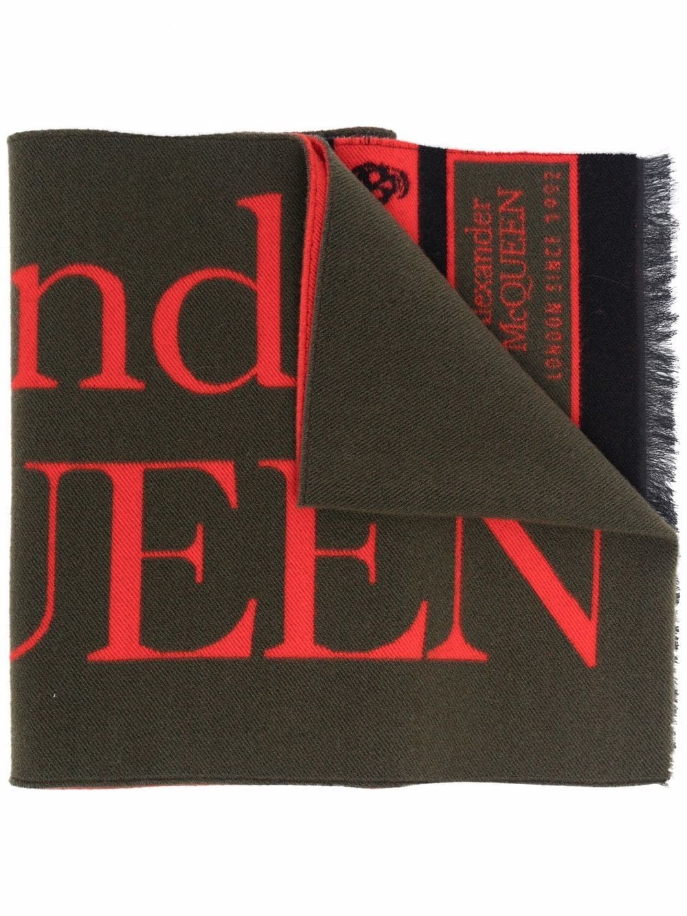 logo-print knitted scarf - 1