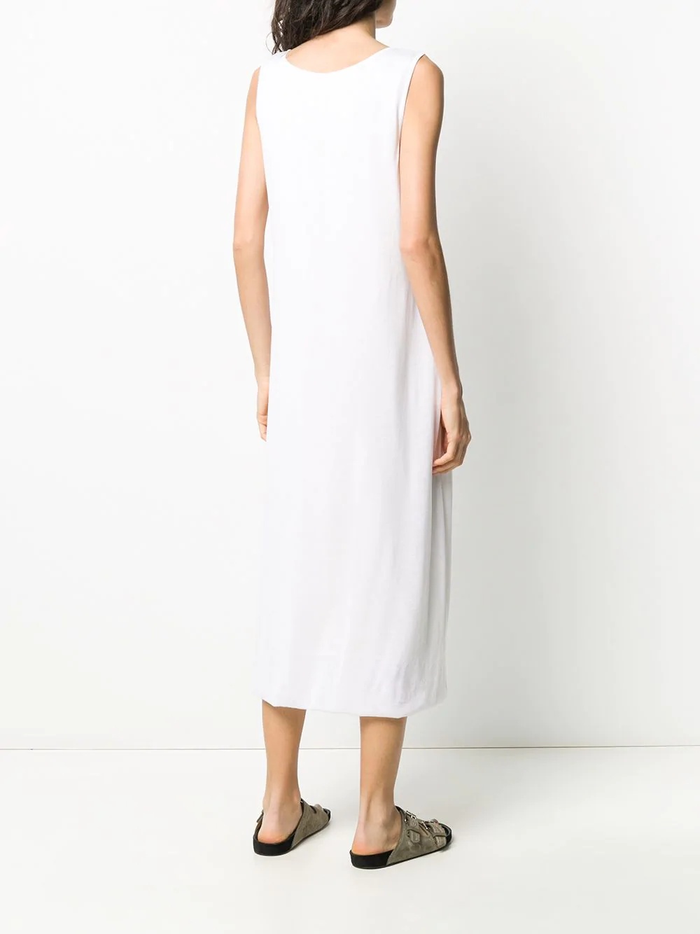 scoop-neck sleeveless midi dress - 4