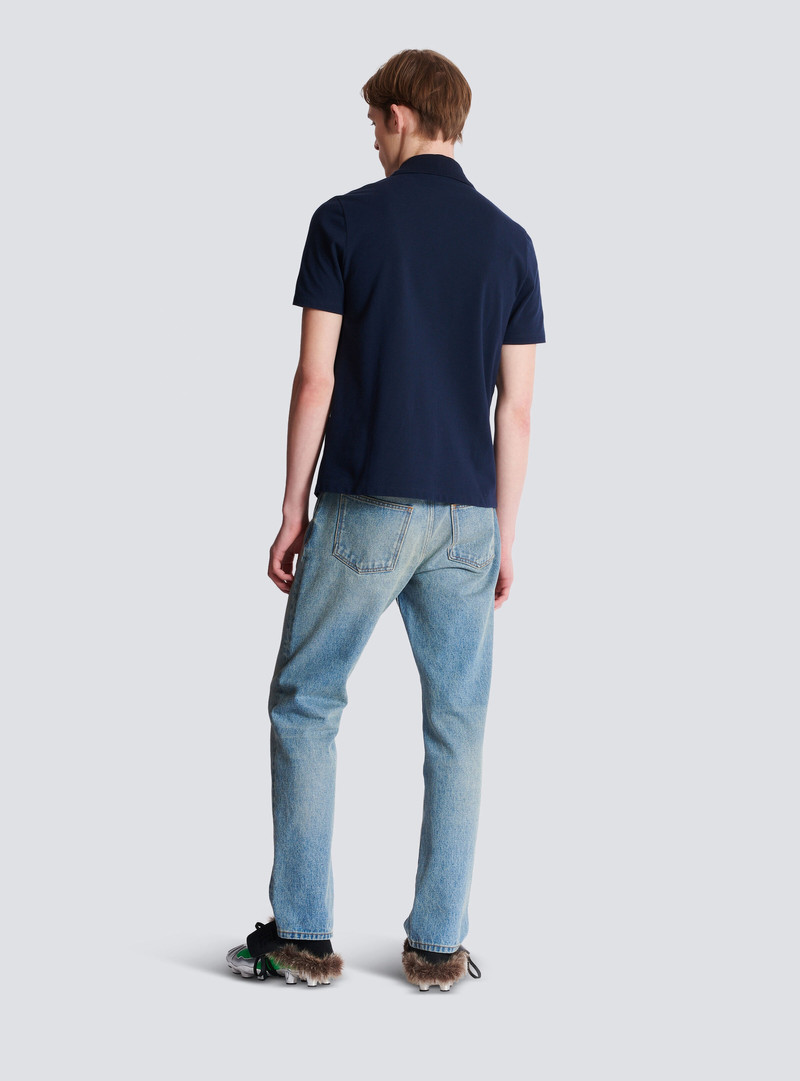 Cotton polo shirt with Écusson print 4
