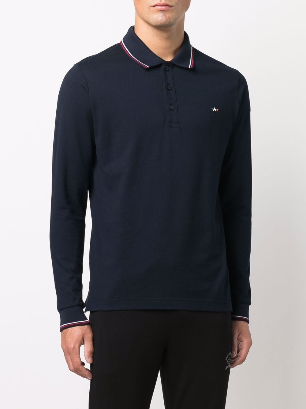 logo-embroidered cotton polo shirt - 3