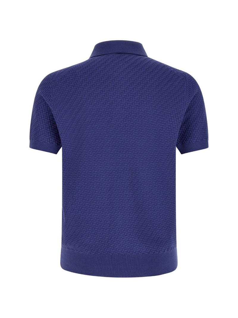 Brioni textured-weaving polo shirt outlook