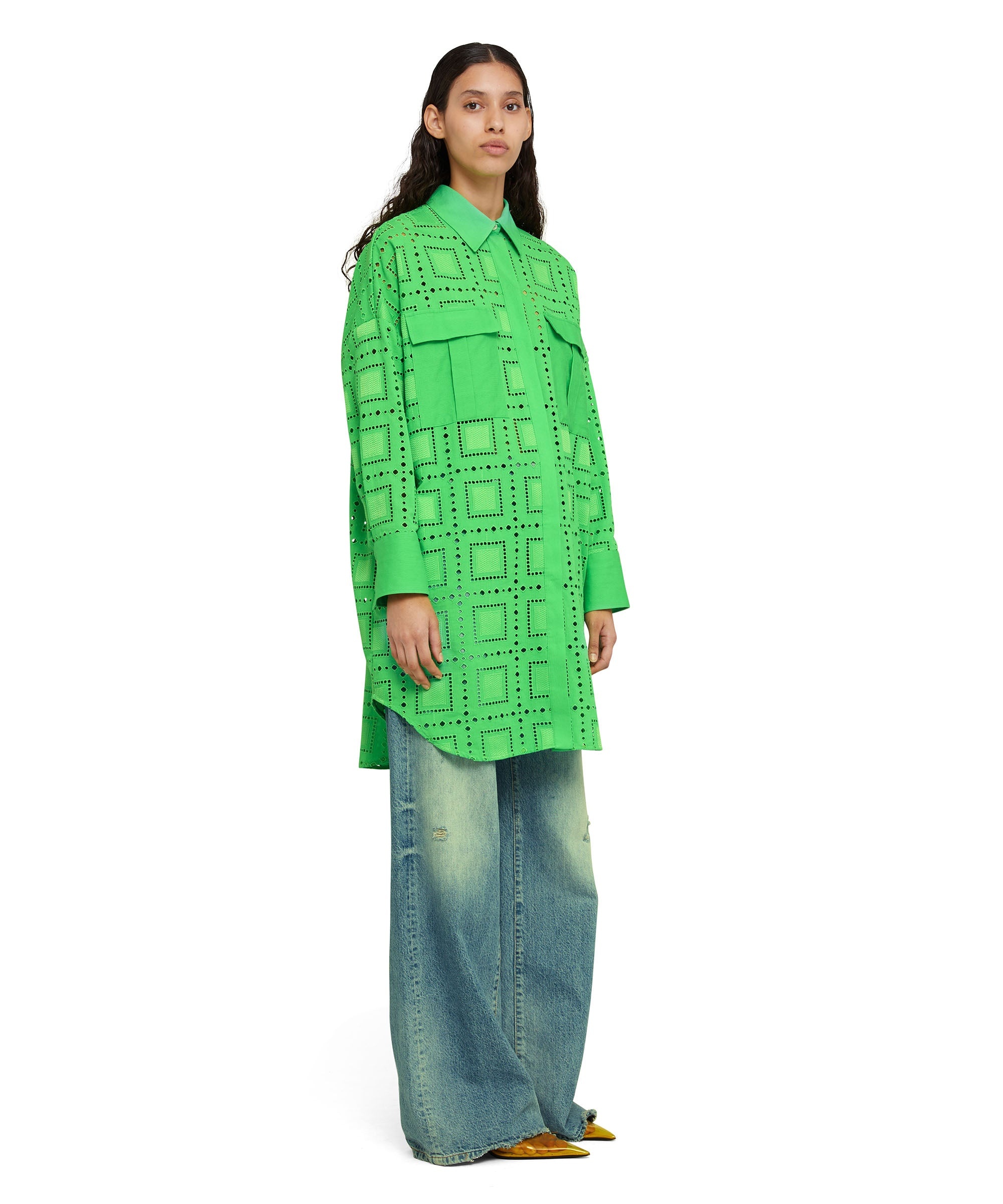 Sangallo cotton chemisier dress - 4