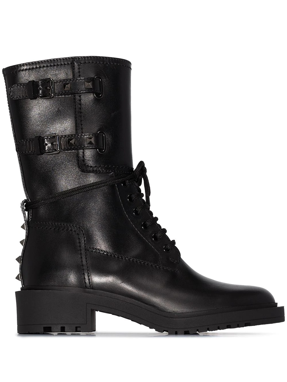 Rockstud leather ankle boots - 1