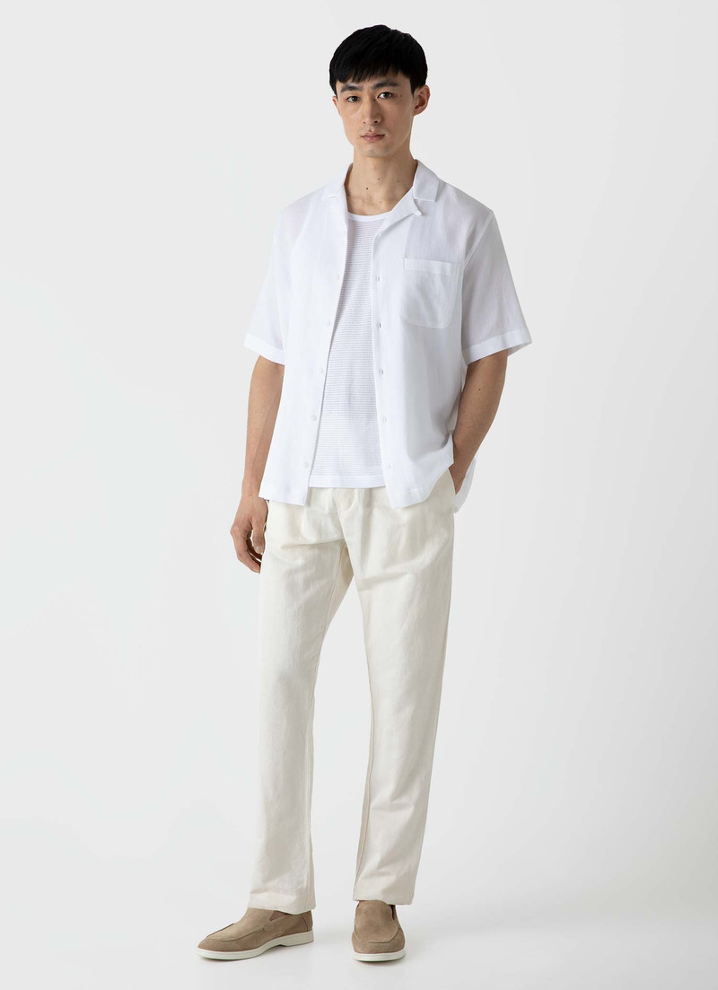 Sunspel Waffle Camp Collar Shirt outlook