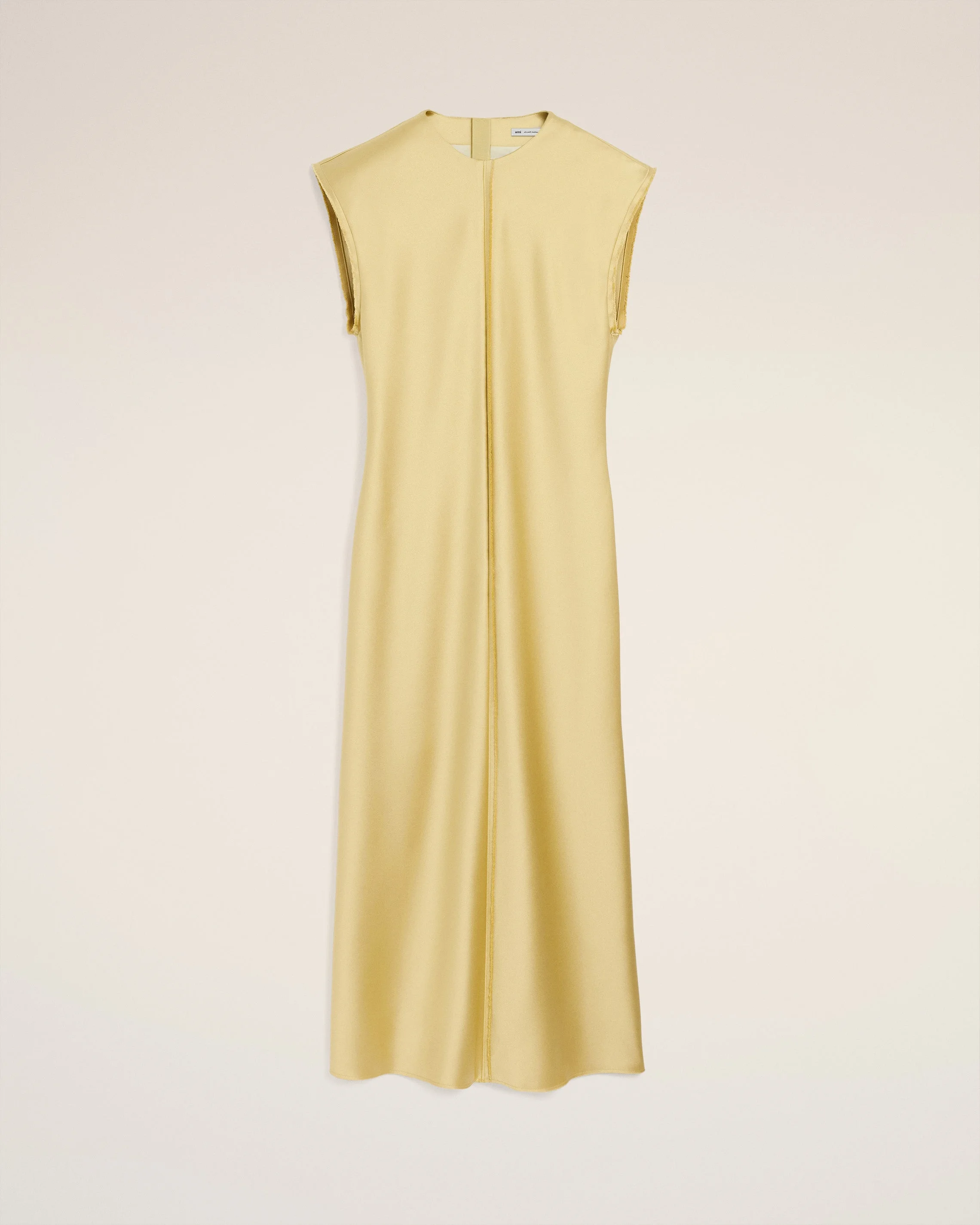 GREEN LONG RAW EDGE DETAILS DRESS - 1
