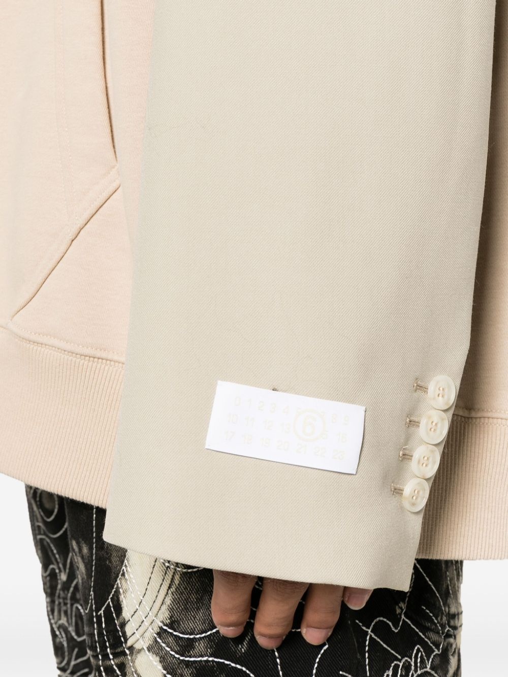 logo-appliquÃ© contrast-sleeve hoodie - 5
