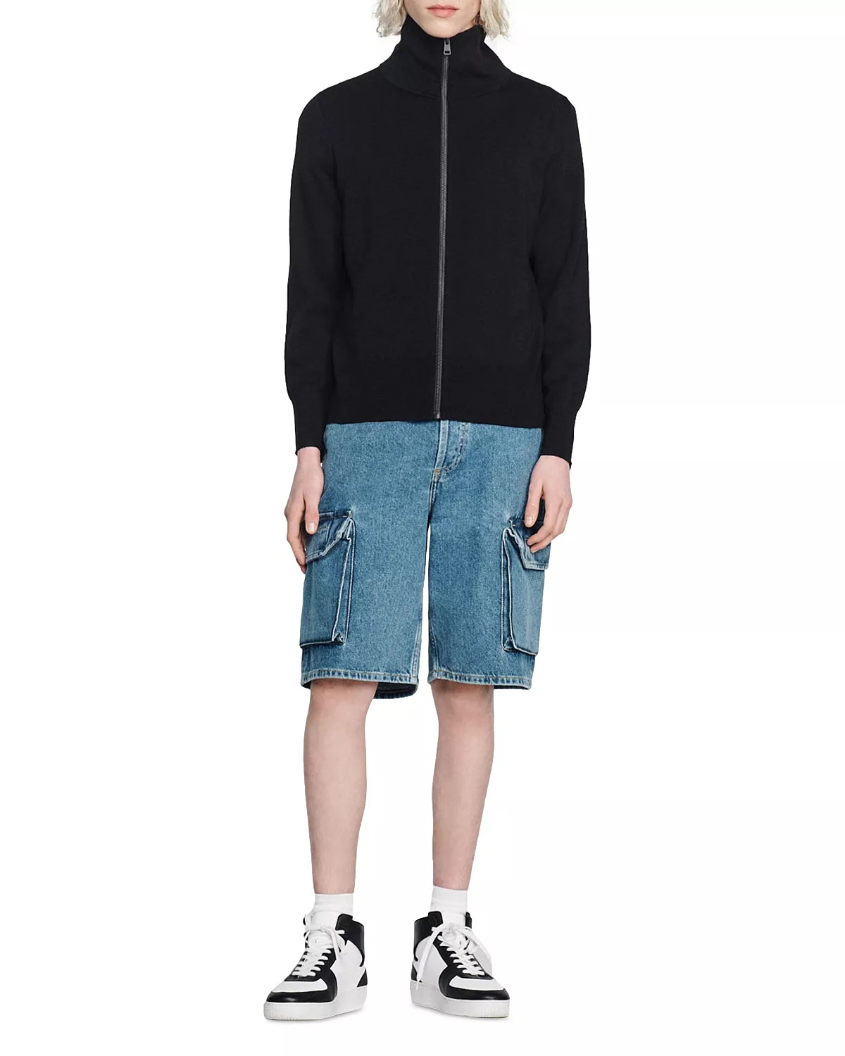 Zip Front Wool Cardigan - 4