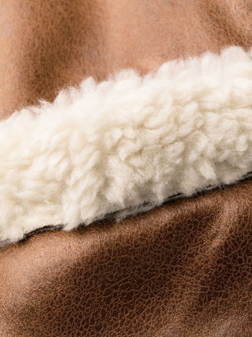 faux-shearling collarless coat - 6