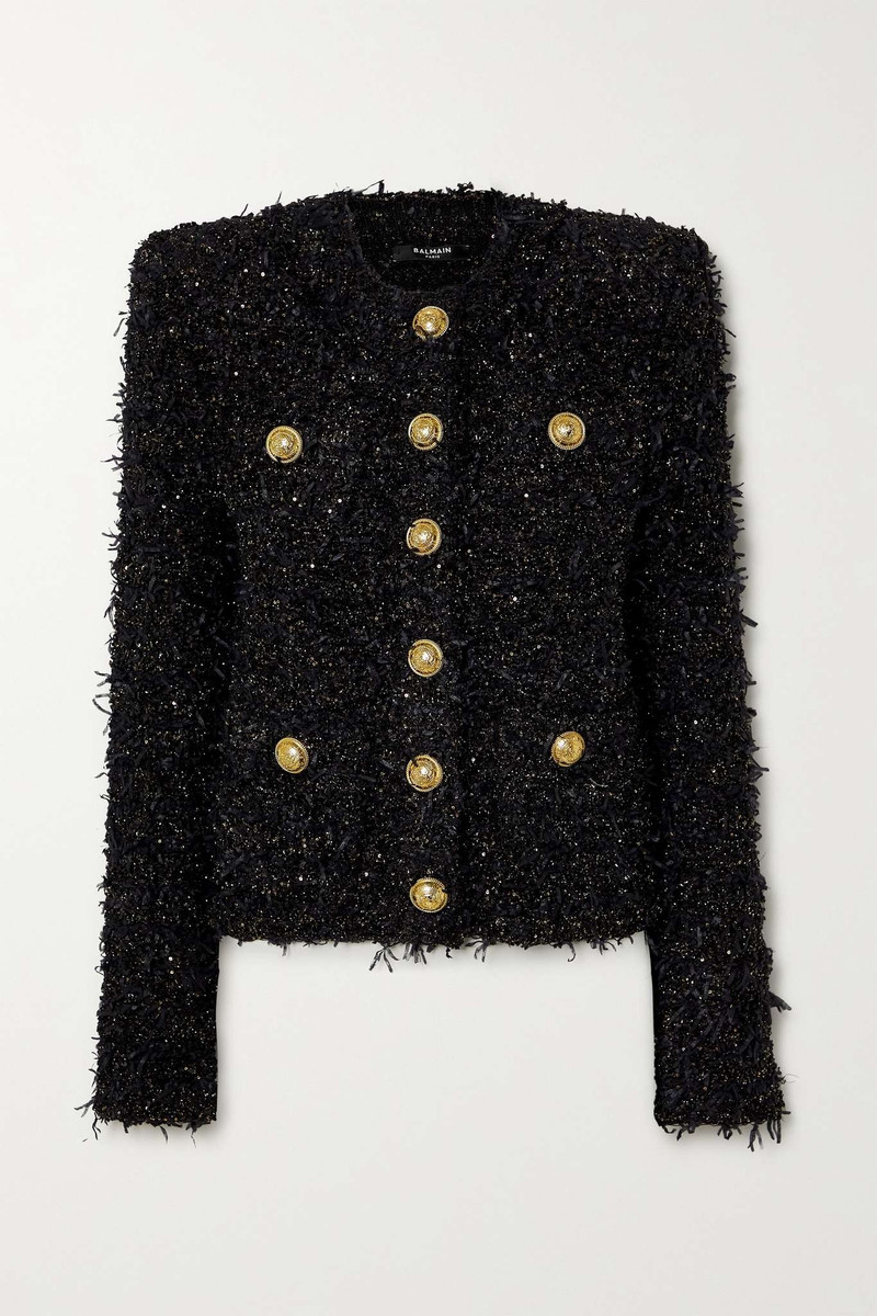 Metallic bouclé-tweed jacket 1