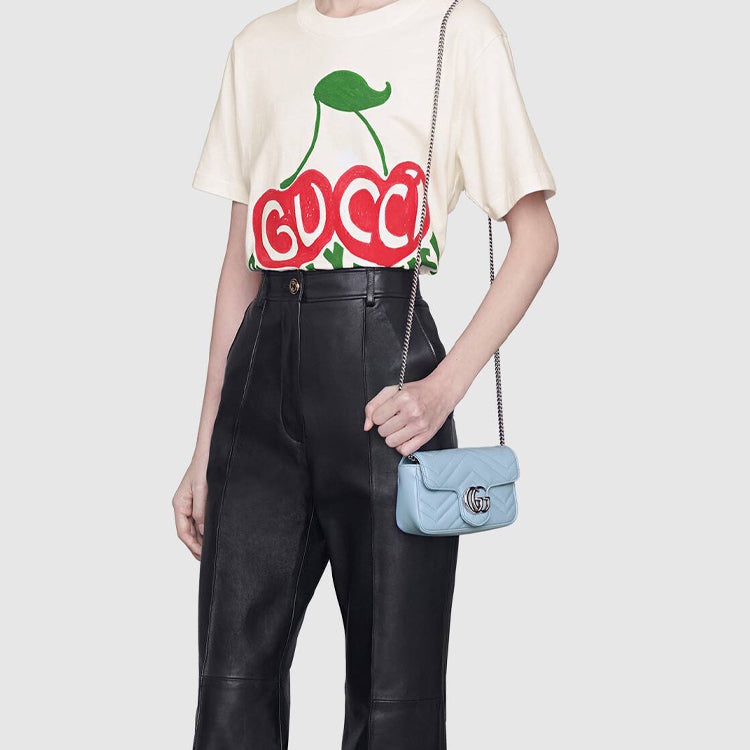 (WMNS) Gucci GG Marmont Super Mini Bag 'Pastel Blue' 476433-DTDCP-4928 - 9